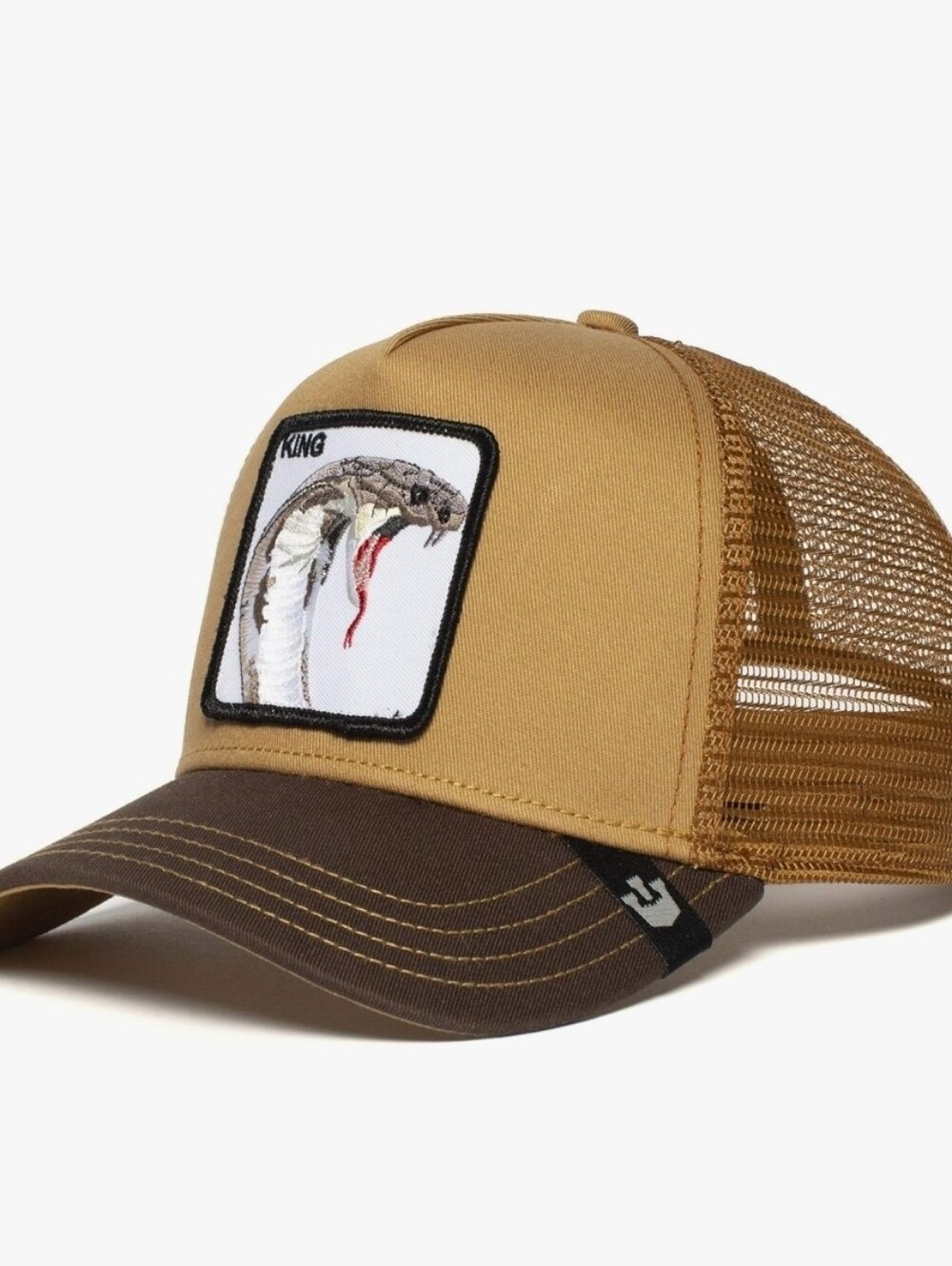 Goorin Bros King Cobra Animal Farm trucker snapback hat Biter Brown OS
